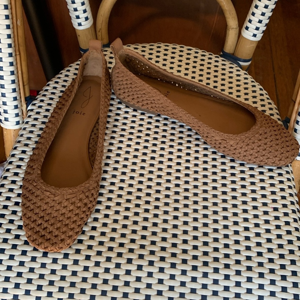 Joie Natural Leather Ballet Flats Tan Size 10